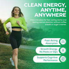 UPLIFE Focus mint close-up highlighting bite-sized energy and freshness.