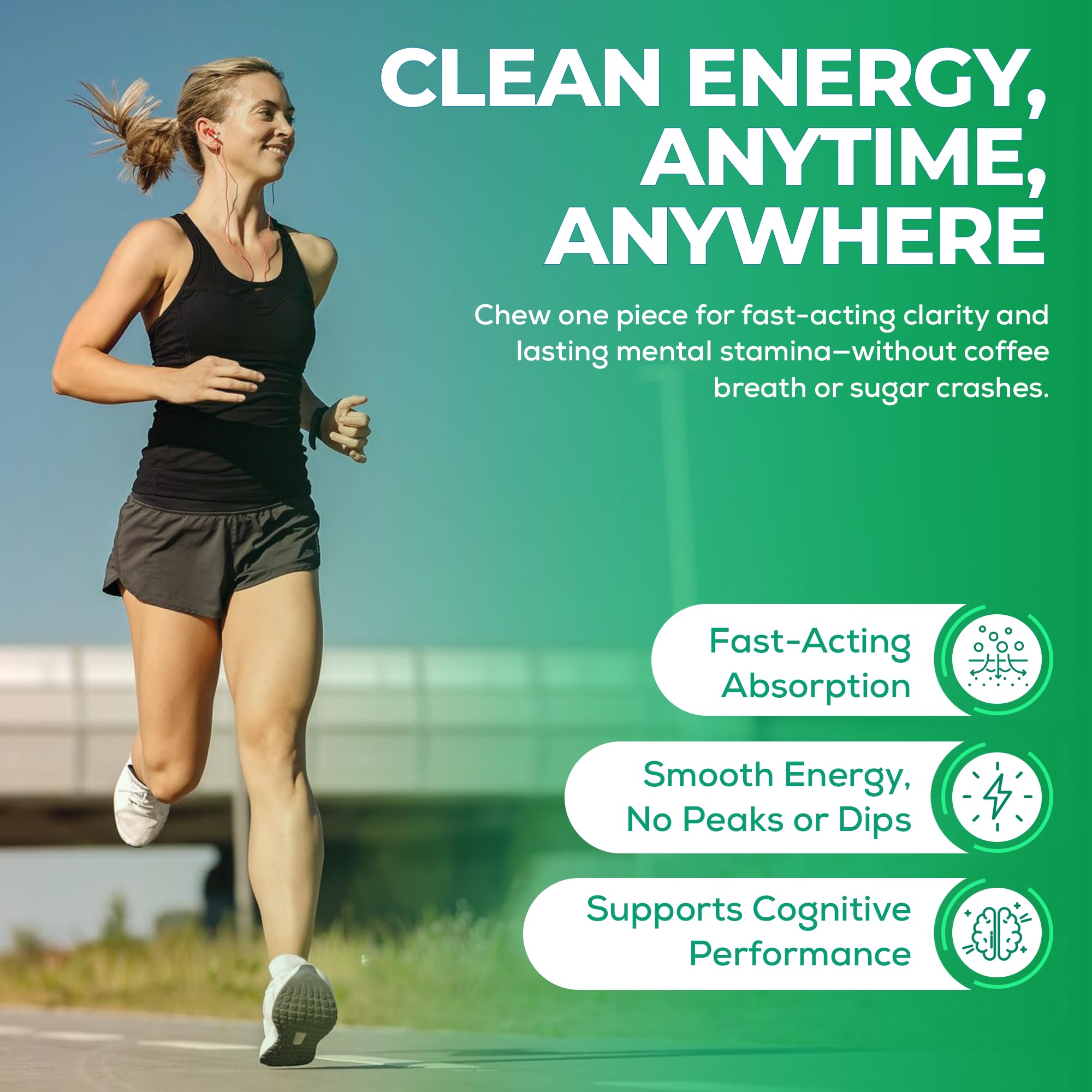UPLIFE Focus Energy Mints ingredients panel with caffeine and L-Theanine blend