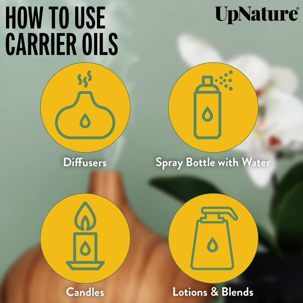 Hair care scene with UpNature Fenugreek Oil for shine and softness.
