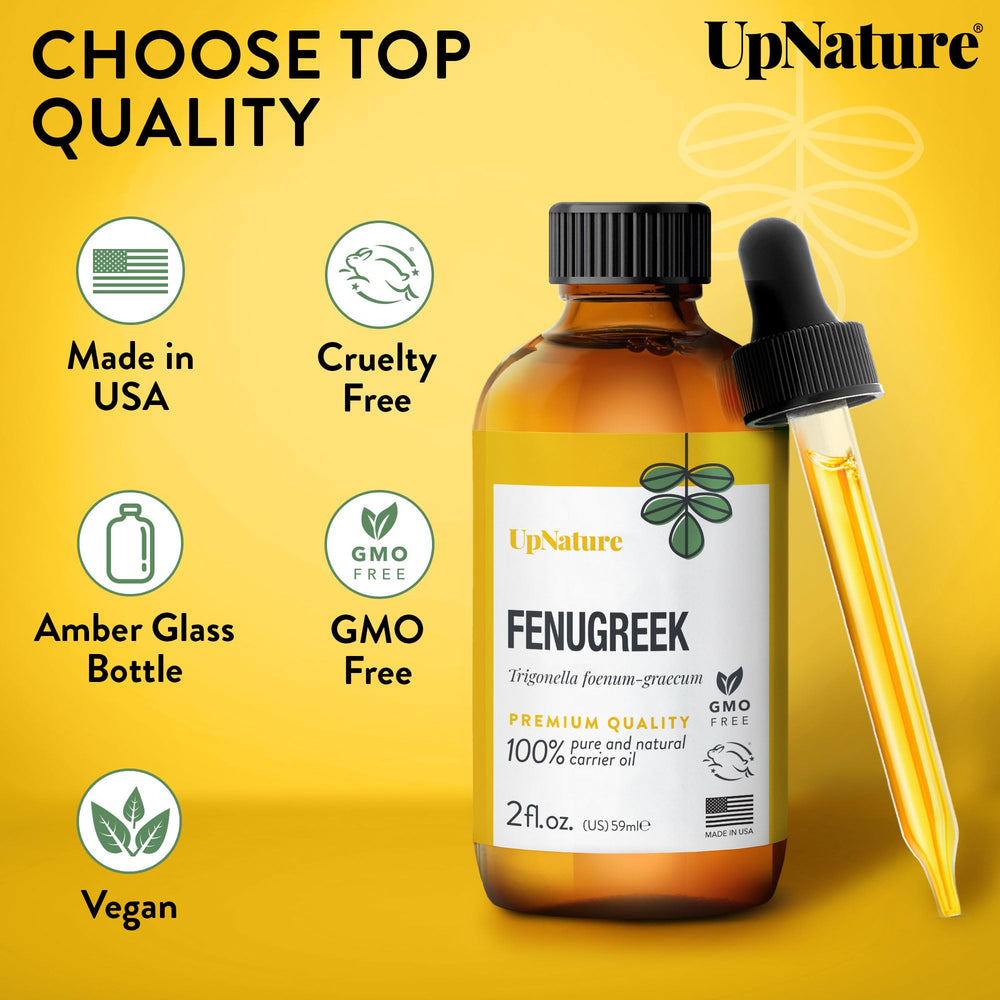 Skin care use of UpNature Fenugreek Oil for a smooth, nourished feel.