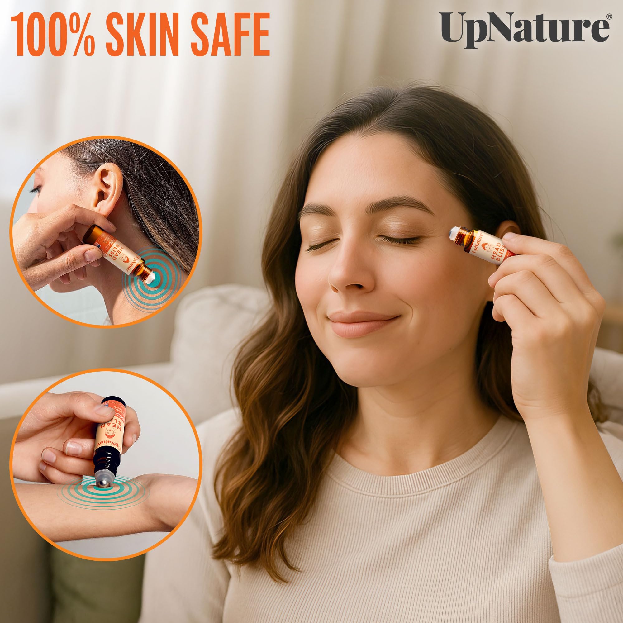 UpNature Head Bliss cooling-effect suggests a refreshing sensory moment.