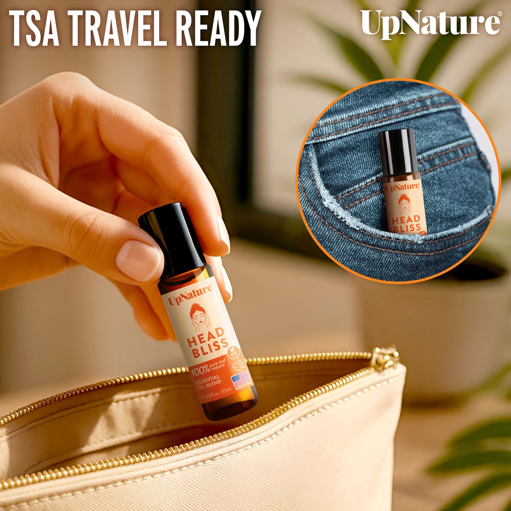 UpNature Head Bliss travel-friendly design suits purses and carry-ons.