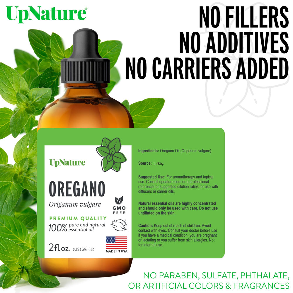 Close-up of UpNature oregano oil dropper for safe topical dilution