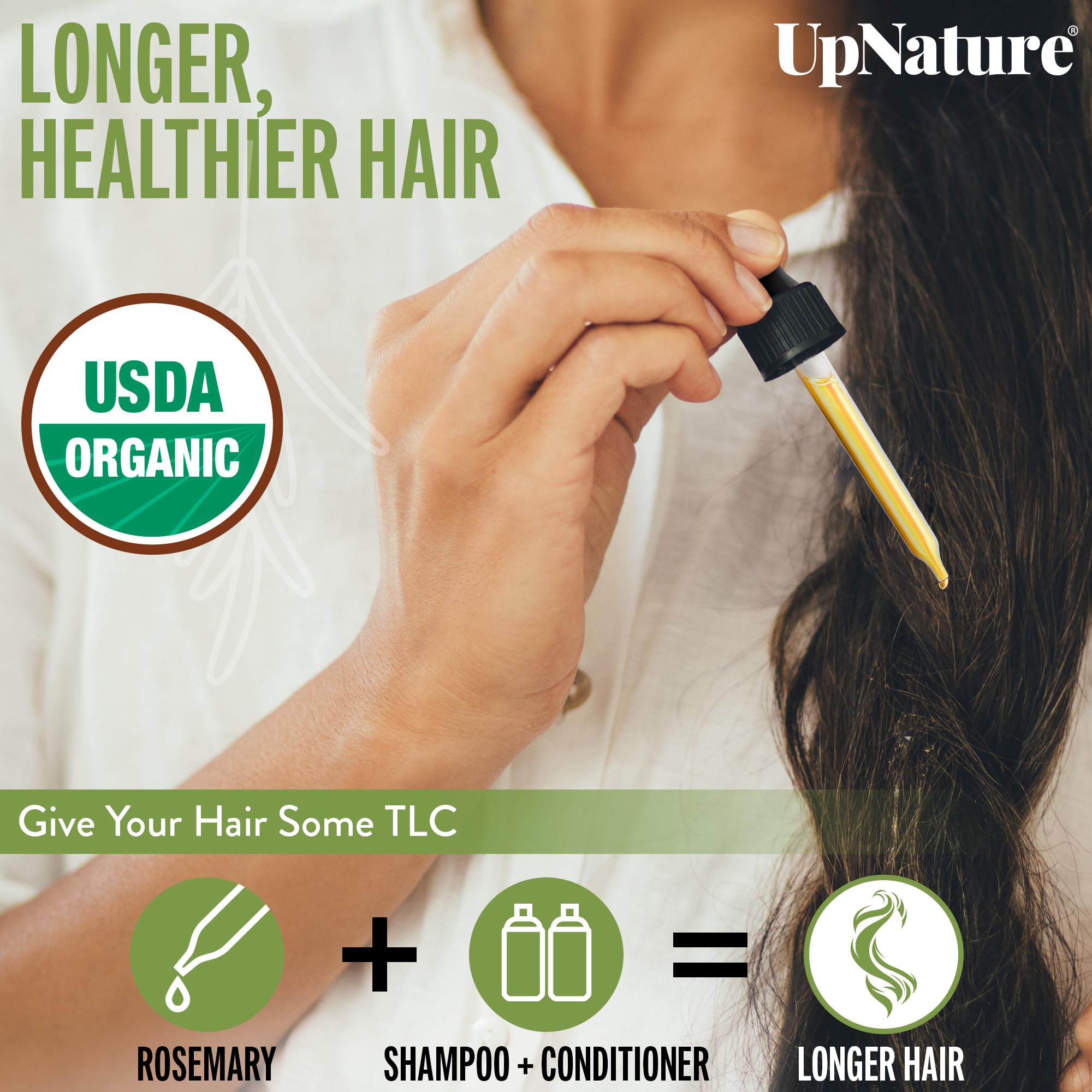 UpNature Rosemary Oil on skin during a gentle application for care