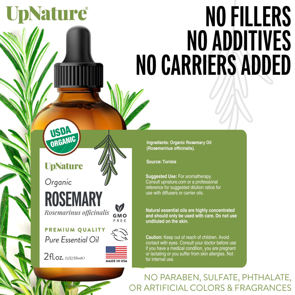 UpNature rosemary herb leaves show natural source for skin and hair routines