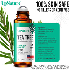 UpNature Tea Tree Roll-On application demonstrates precise spot treatment on skin