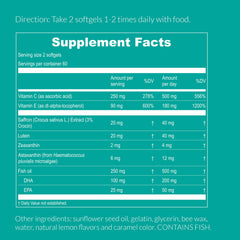UpNourish AREDS2 Plus bottle label detail highlights ingredients