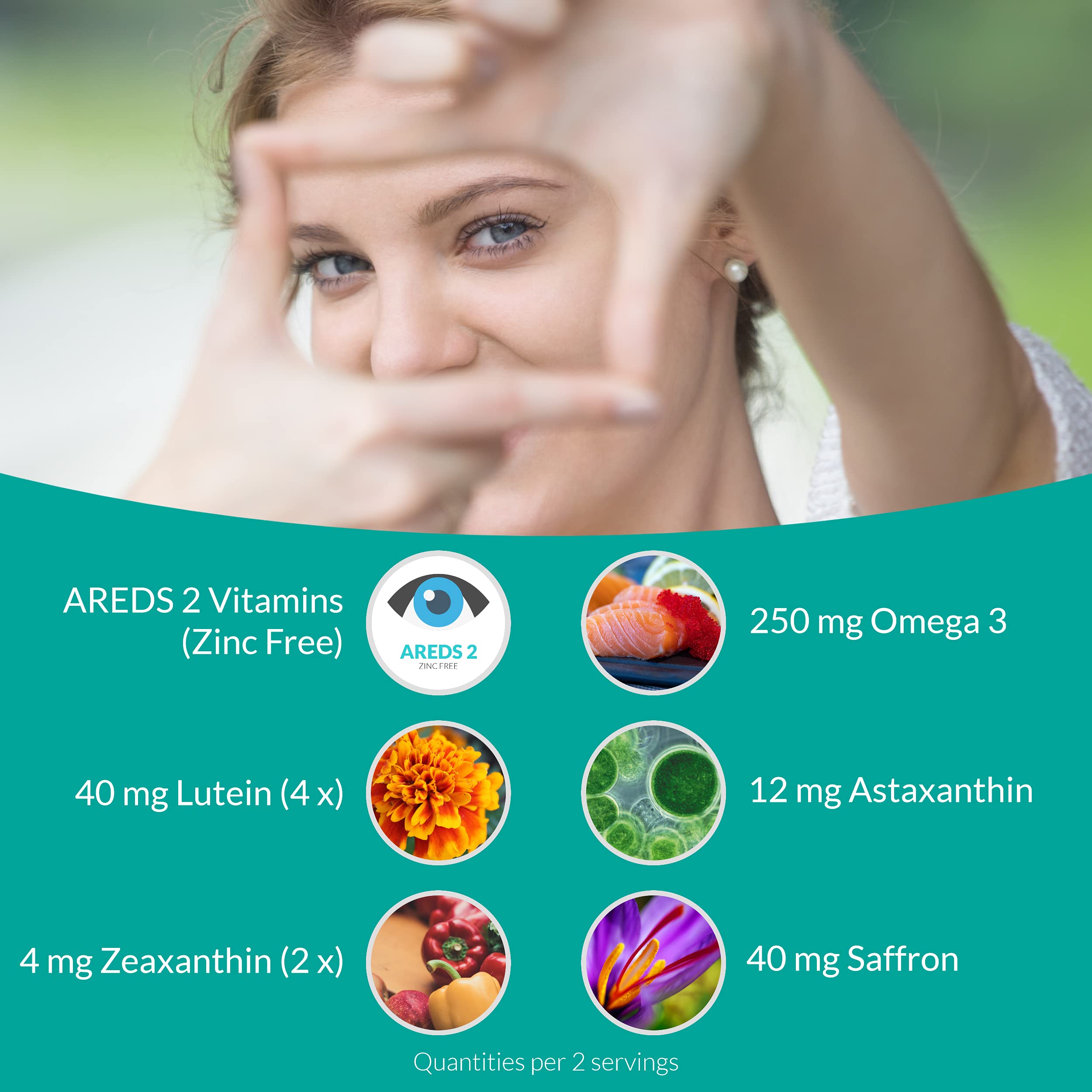 UpNourish AREDS2 Plus softgels close-up for easy daily intake