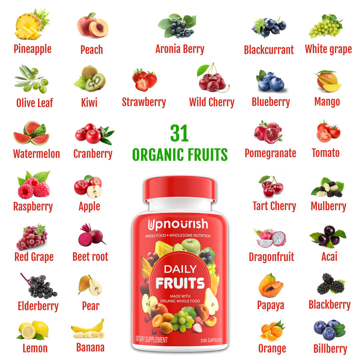 UpNourish bottle on kitchen shelf, easy daily supplement