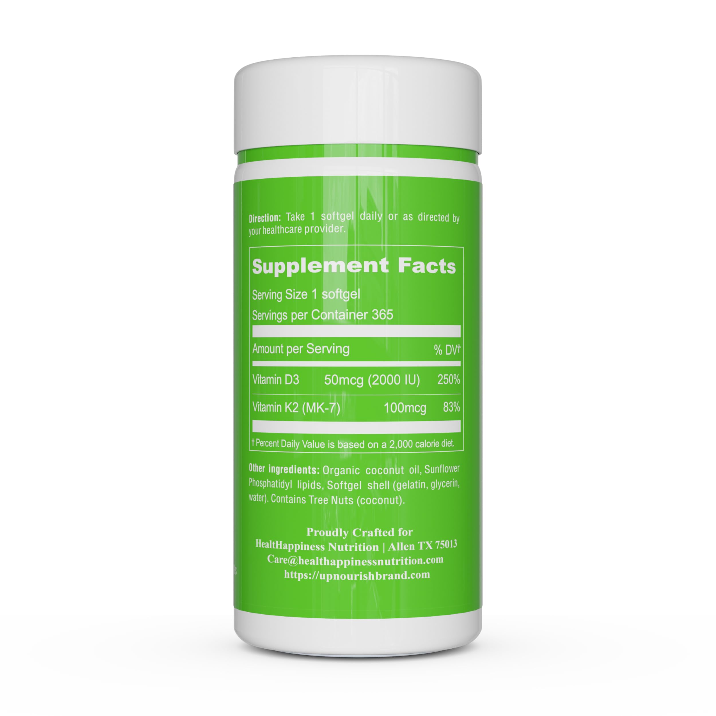 UpNourish bottle with softgels on table demonstrates convenient daily use