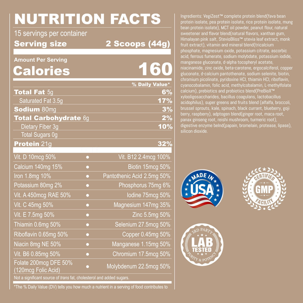 UpNourish shake poured with plant milk, ideal for easy breakfasts