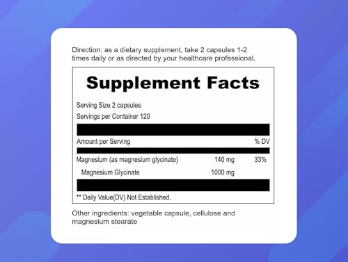 UpNourish magnesium glycinate 500mg bottle highlighting bone and muscle health potential