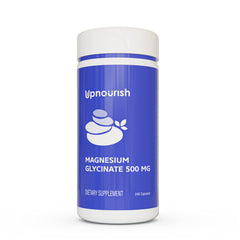 UpNourish Magnesium Glycinate 500mg capsules bottle front for daily wellness