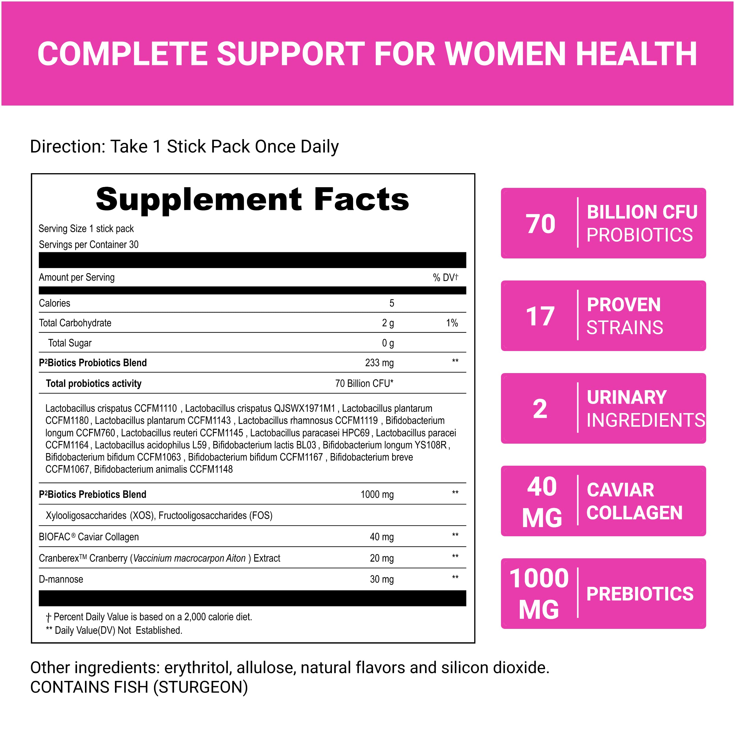 UpNourish prebiotic fiber with XOS and FOS supporting gut bacteria.