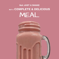 UpNourish Strawberry Banana Shake Pour demonstrates a creamy smoothie with plant protein