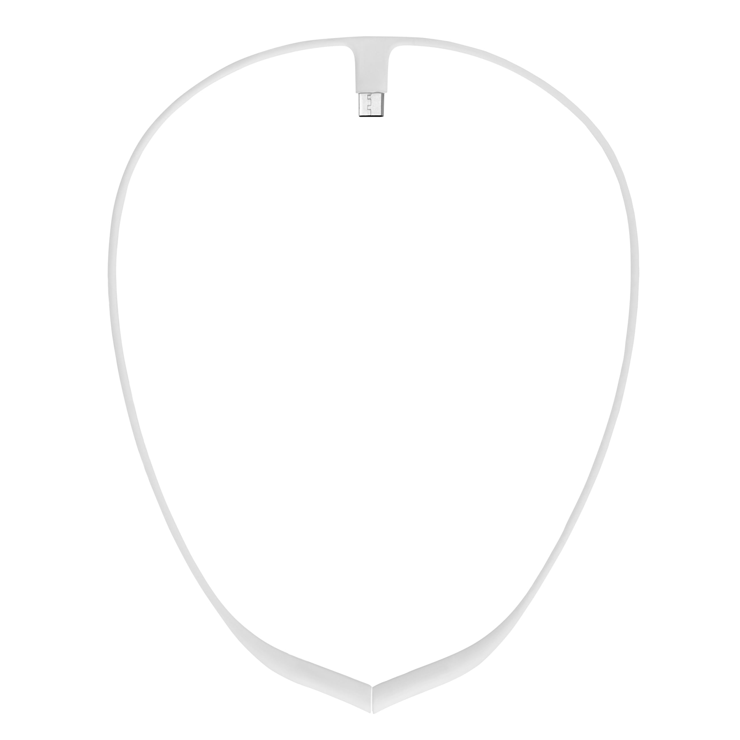 Upright GO Magnetic Necklace White closeup highlights sleek silicone finish for comfortable all-day wear.