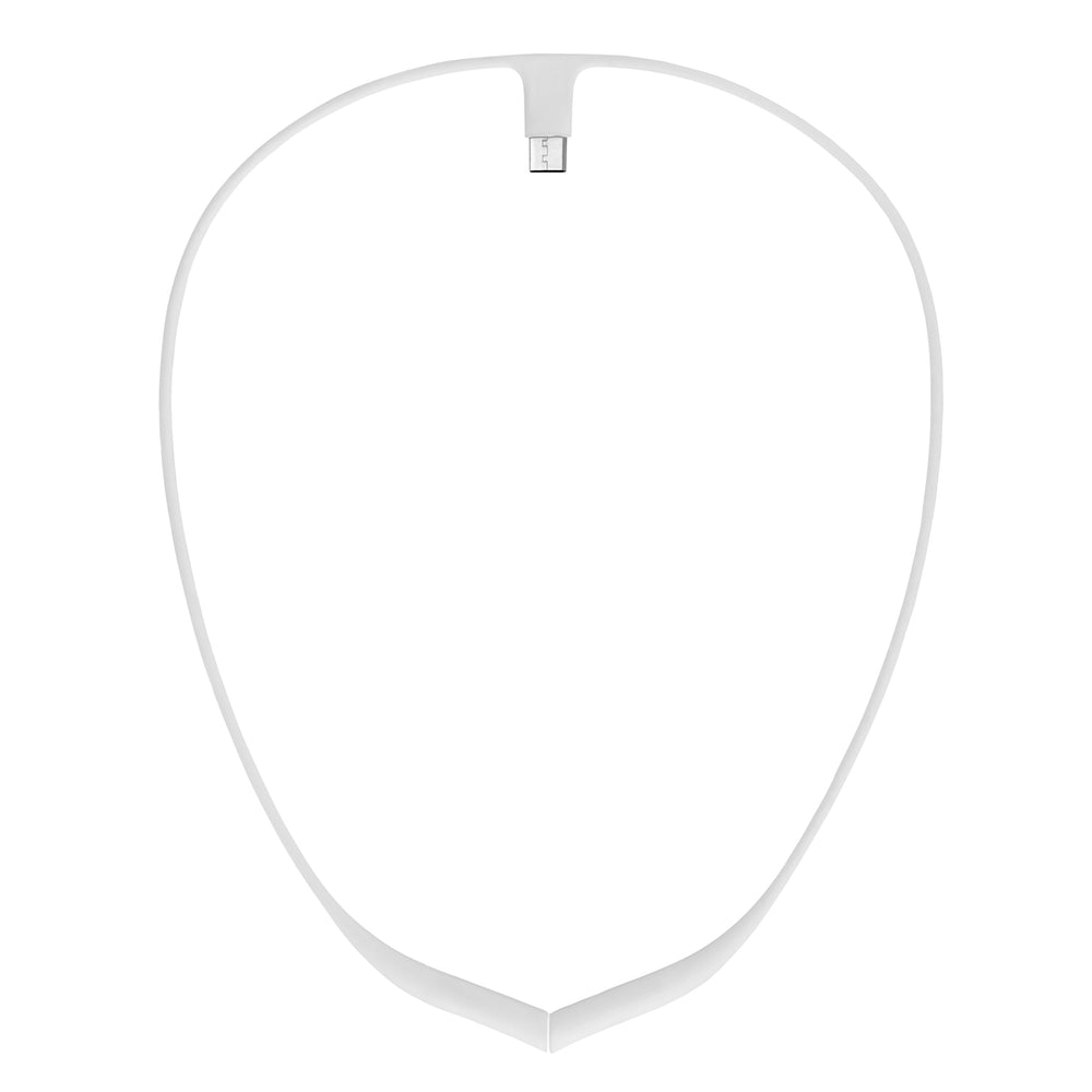Upright GO Magnetic Necklace White closeup highlights sleek silicone finish for comfortable all-day wear.