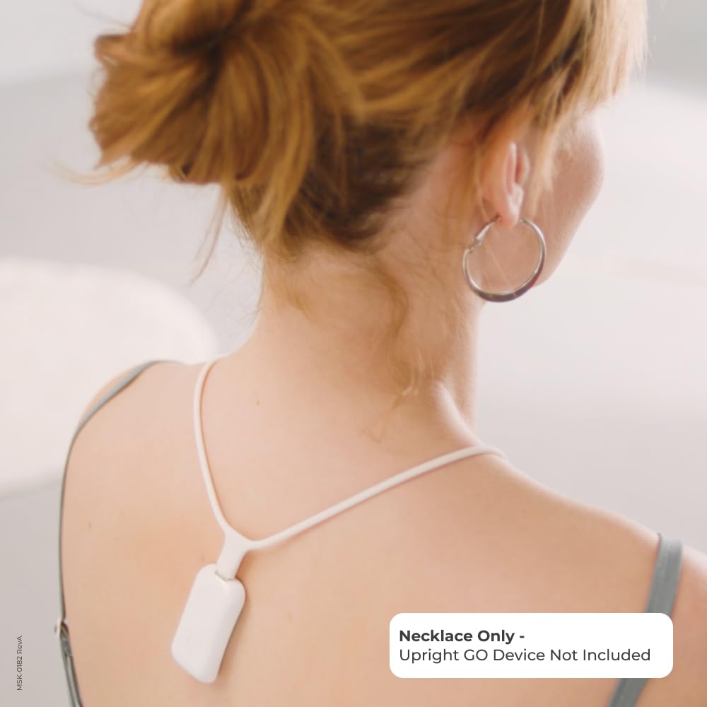 Upright GO Magnetic Necklace worn on neck shows quick USB-C magnetic clasp for easy on-off.