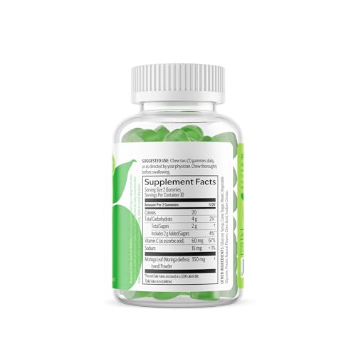 UpSpring Milkflow Moringa Gummies close-up highlighting green Apple flavor for breastfeeding support
