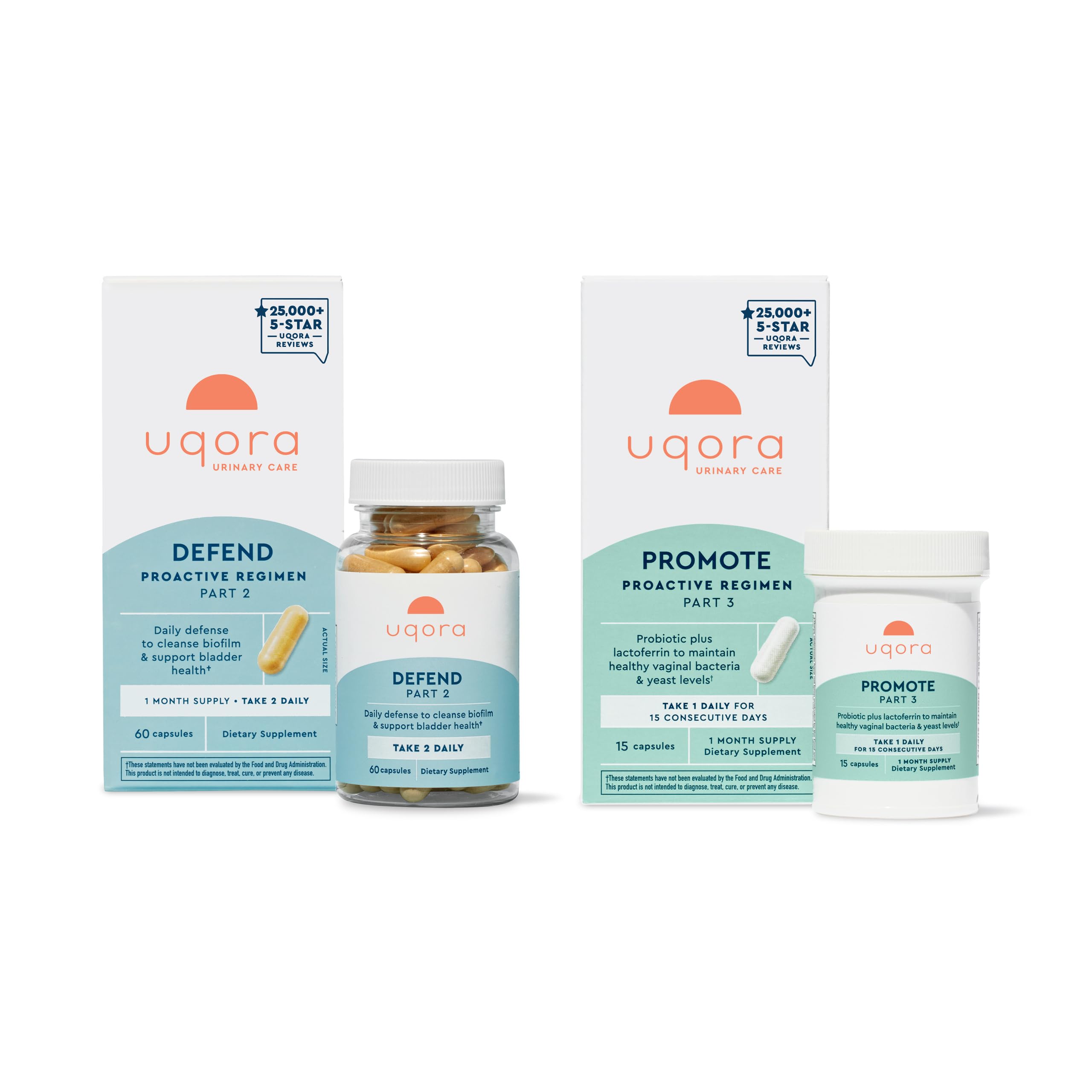Uqora Defend bottle pour demonstrates easy daily use for bladder health support.