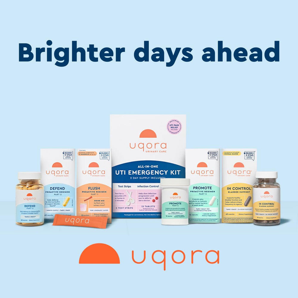 Uqora In Control 2-pack display showcases value and routine bladder care.