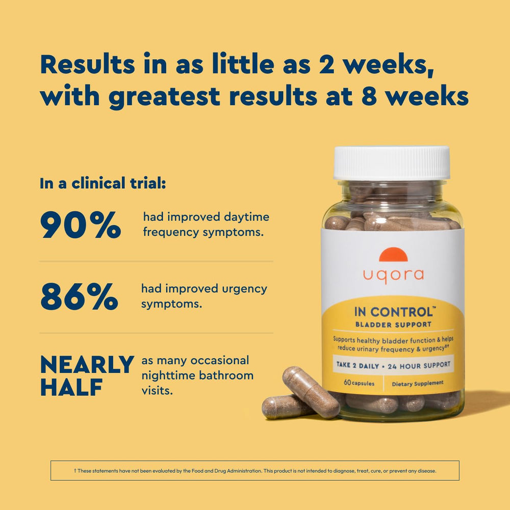 Uqora In Control herbal blend ingredients highlight horsetail and spicebush benefits.