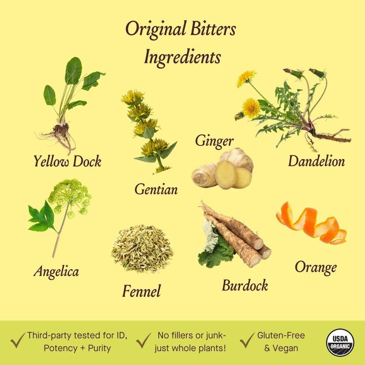 Urban Moonshine ingredients highlight dandelion and burdock roots for gut support.