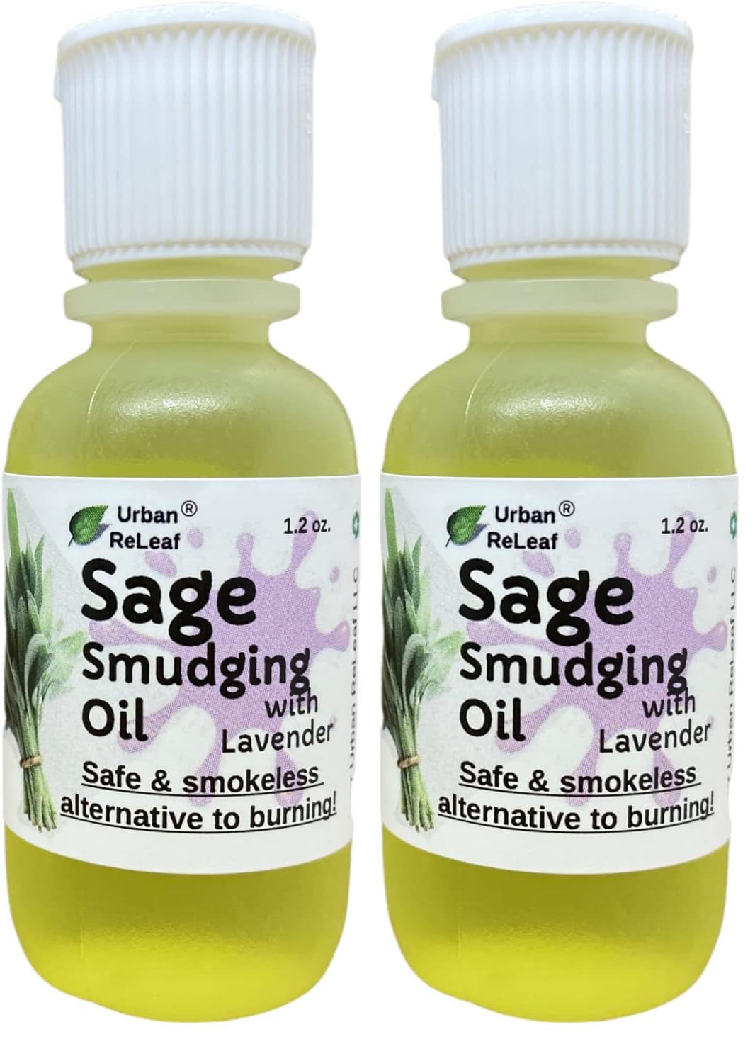 Urban ReLeaf Sage Smudging Oil bottle with lavender for a calming cleanse