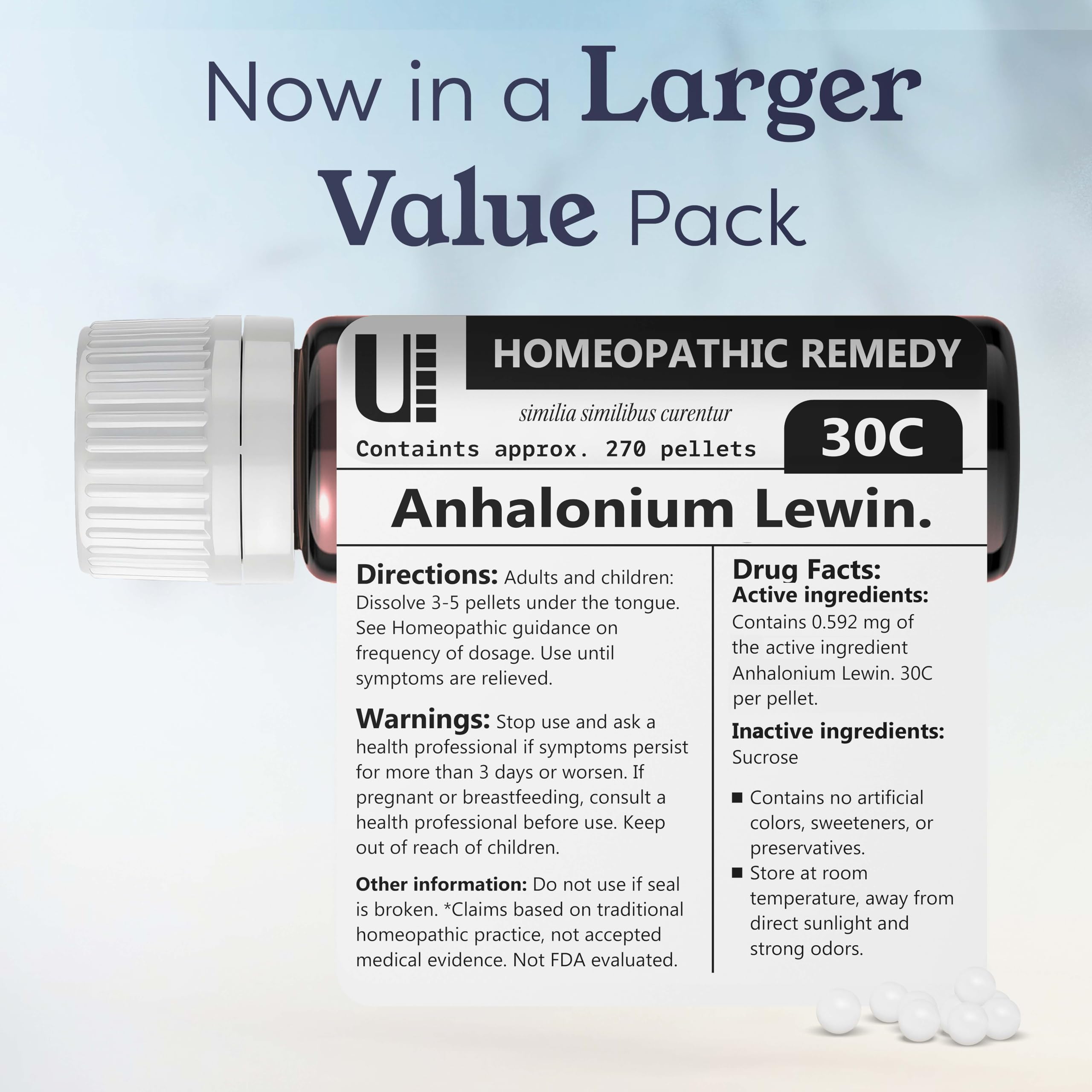Urenus 270 pellets in bottle offering 90 doses for convenient use