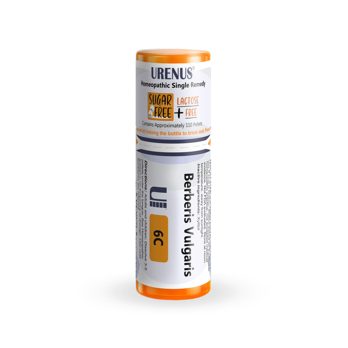 Urenus Berberis Vulgaris 6C bottle with compact, sugar-free dosing for travel