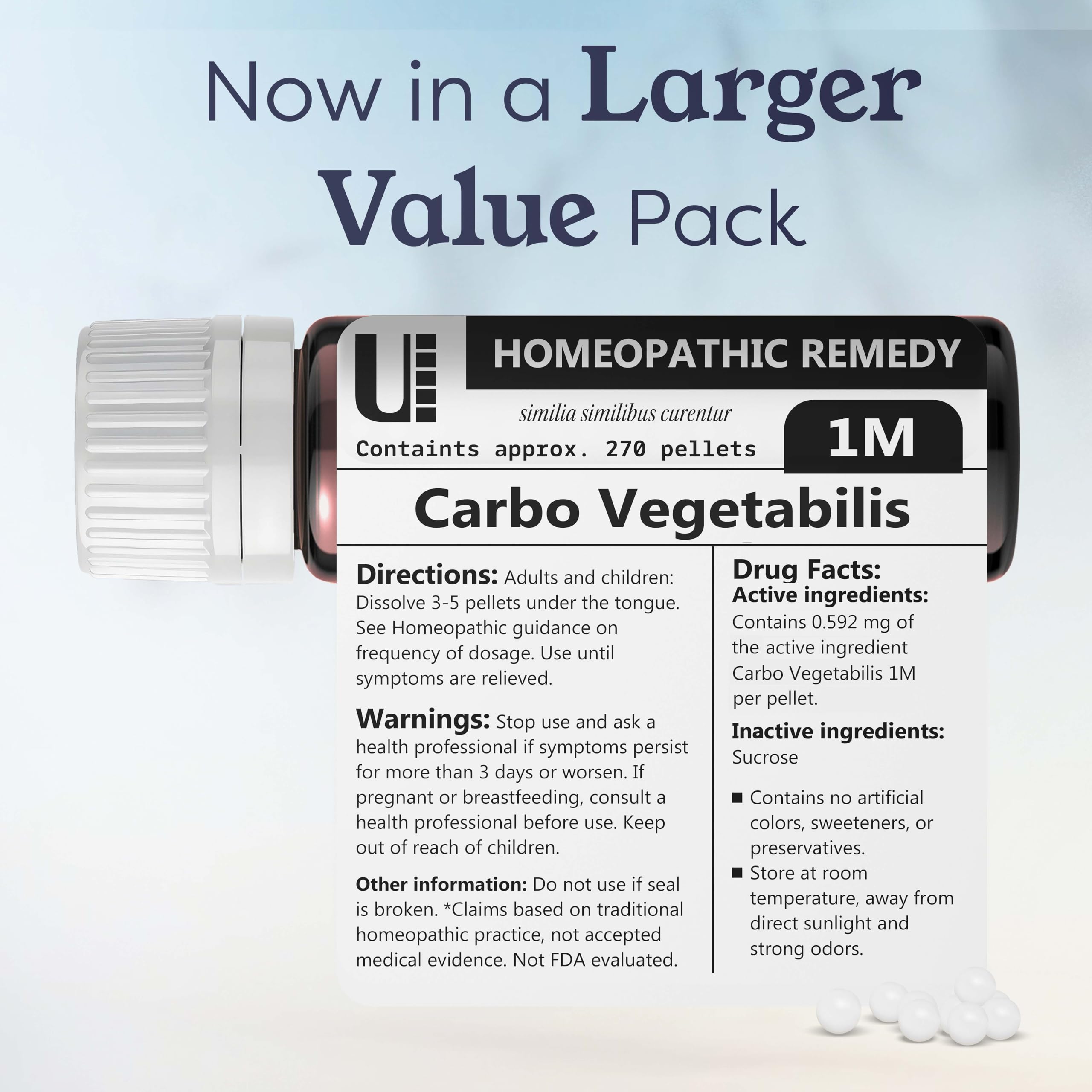Urenus Carbo Vegetabilis lactose-free pills, ideal for lactose-intolerant users.
