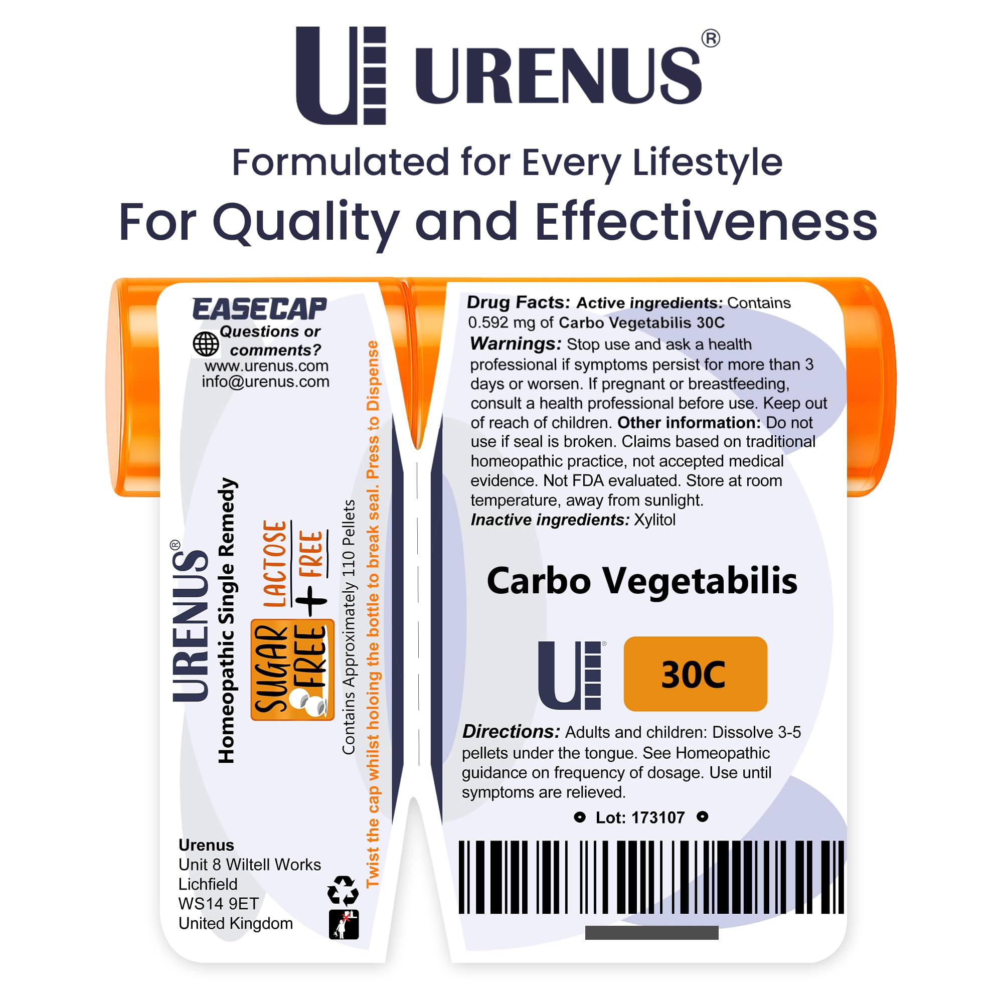 Urenus eco-friendly packaging shown in compact bottle design
