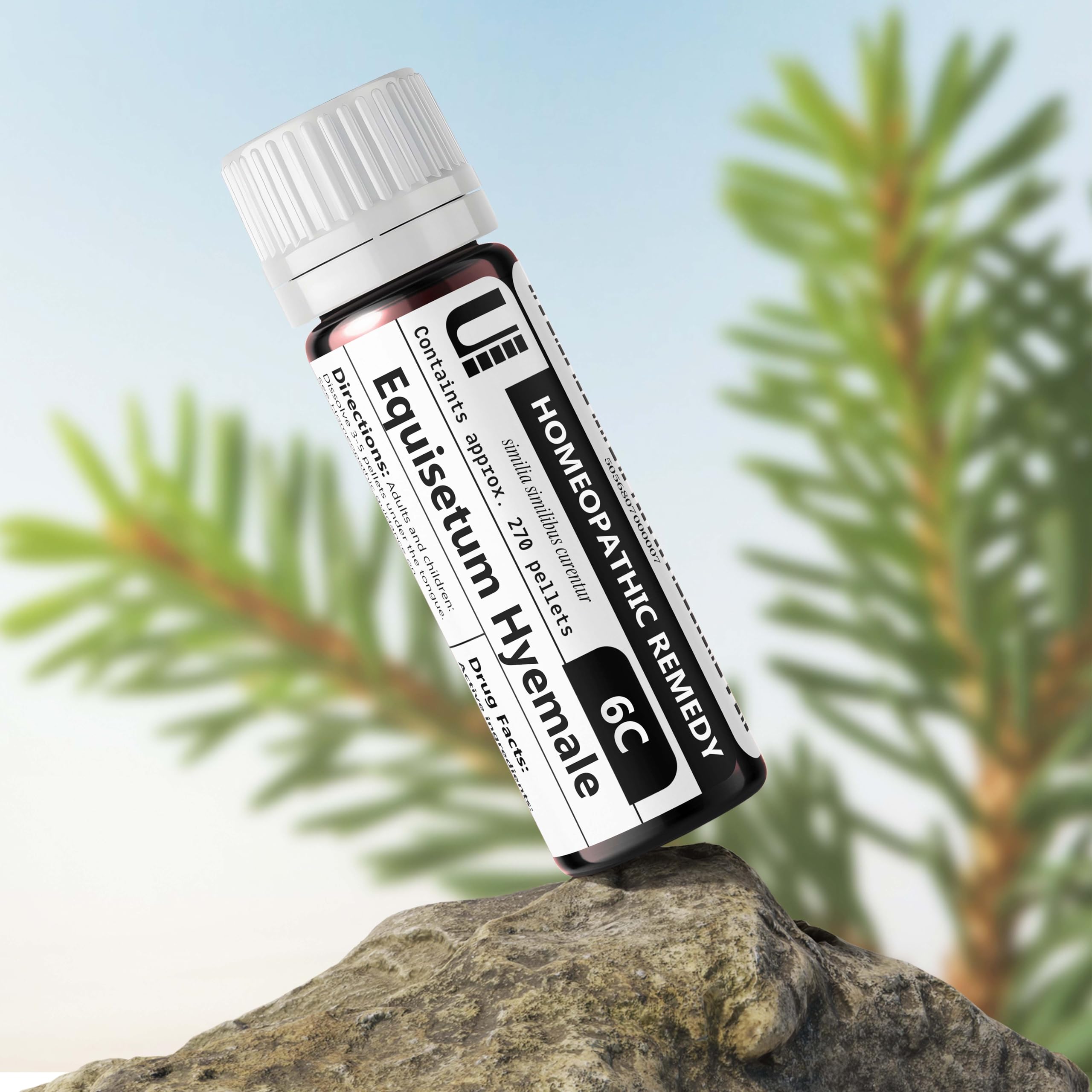 Close-up of 270 pellets in the Urenus Equisetum Hyemale 6C bottle for steady dosing.