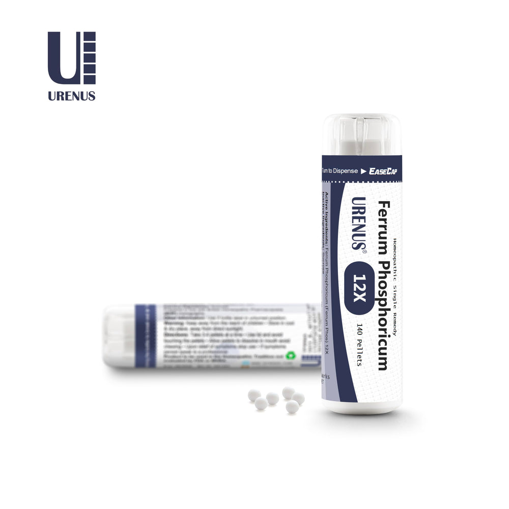 Side view of Urenus Ferrum Phosphoricum 12X bottle.