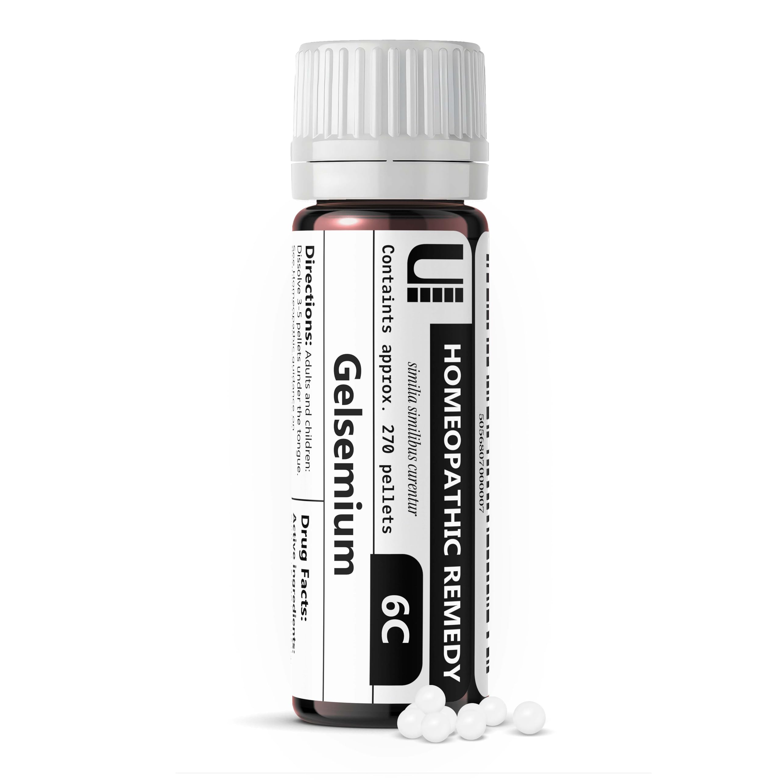 Urenus Gelsemium 6C bottle with lactose-free pellets and premium quality