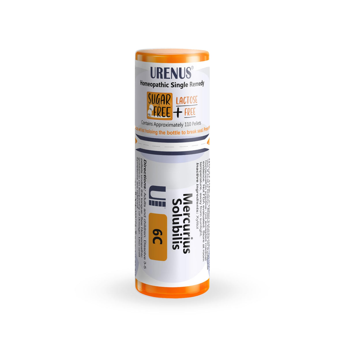 Urenus Mercurius Solubilis bottle with dispense button for precise single-pellet dosing