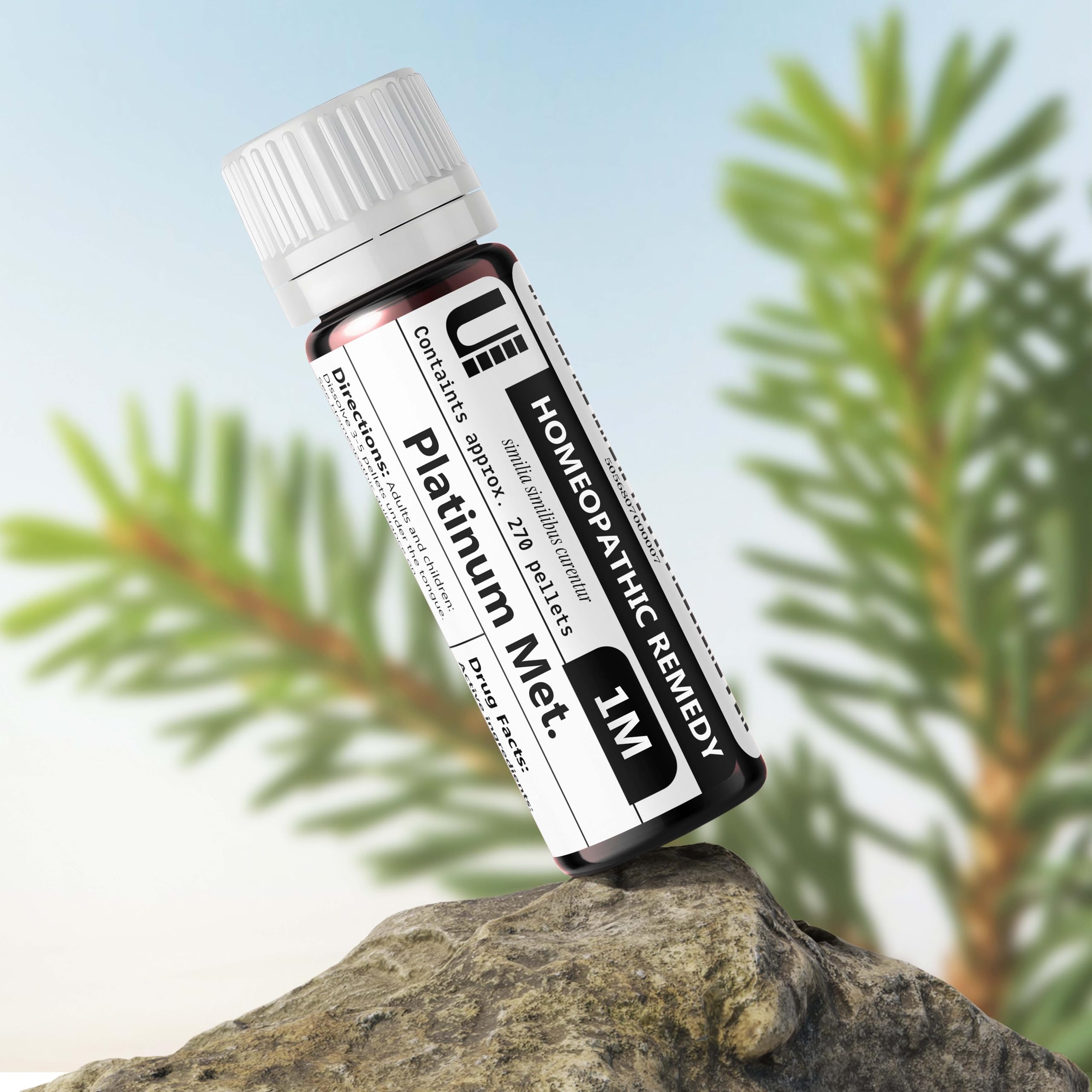 Urenus Platinum Metallicum pellets close-up showing lactose-free formula for sensitive users