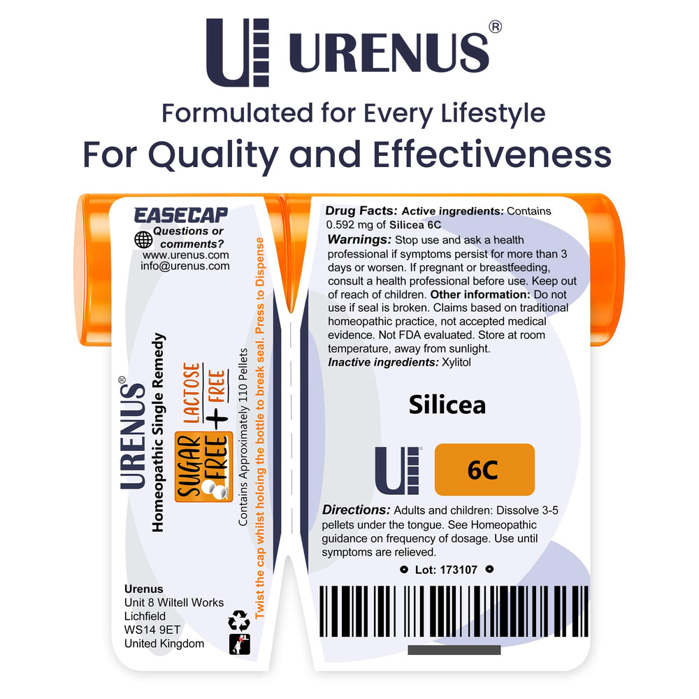 Travel-friendly Urenus Silicea 6C pellets designed for everyday use