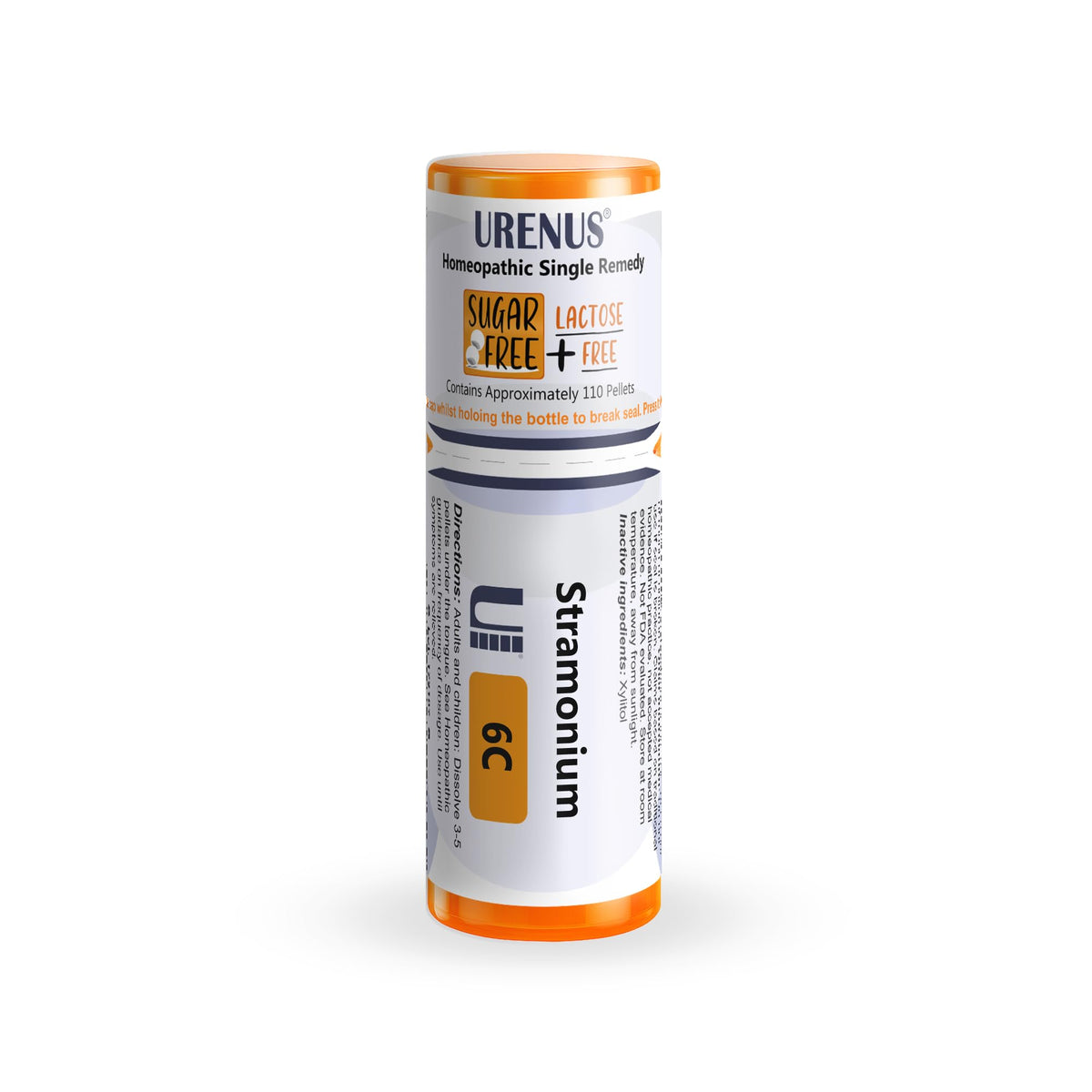 Urenus Stramonium 6C bottle showing precise single-pellet dispensing for hygiene