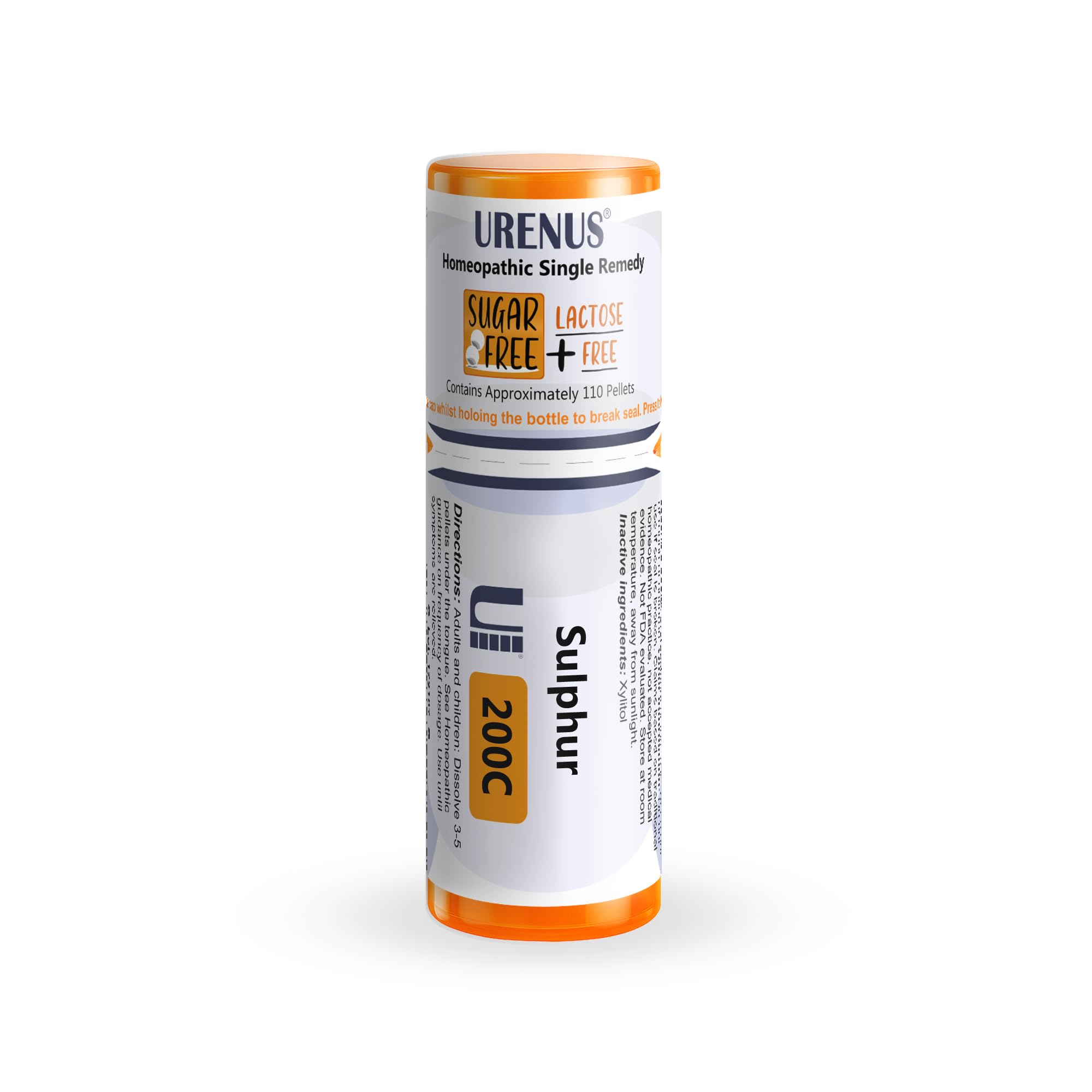 Urenus Sulphur 200C bottle front showing compact, eco-friendly packaging ideal for travel.