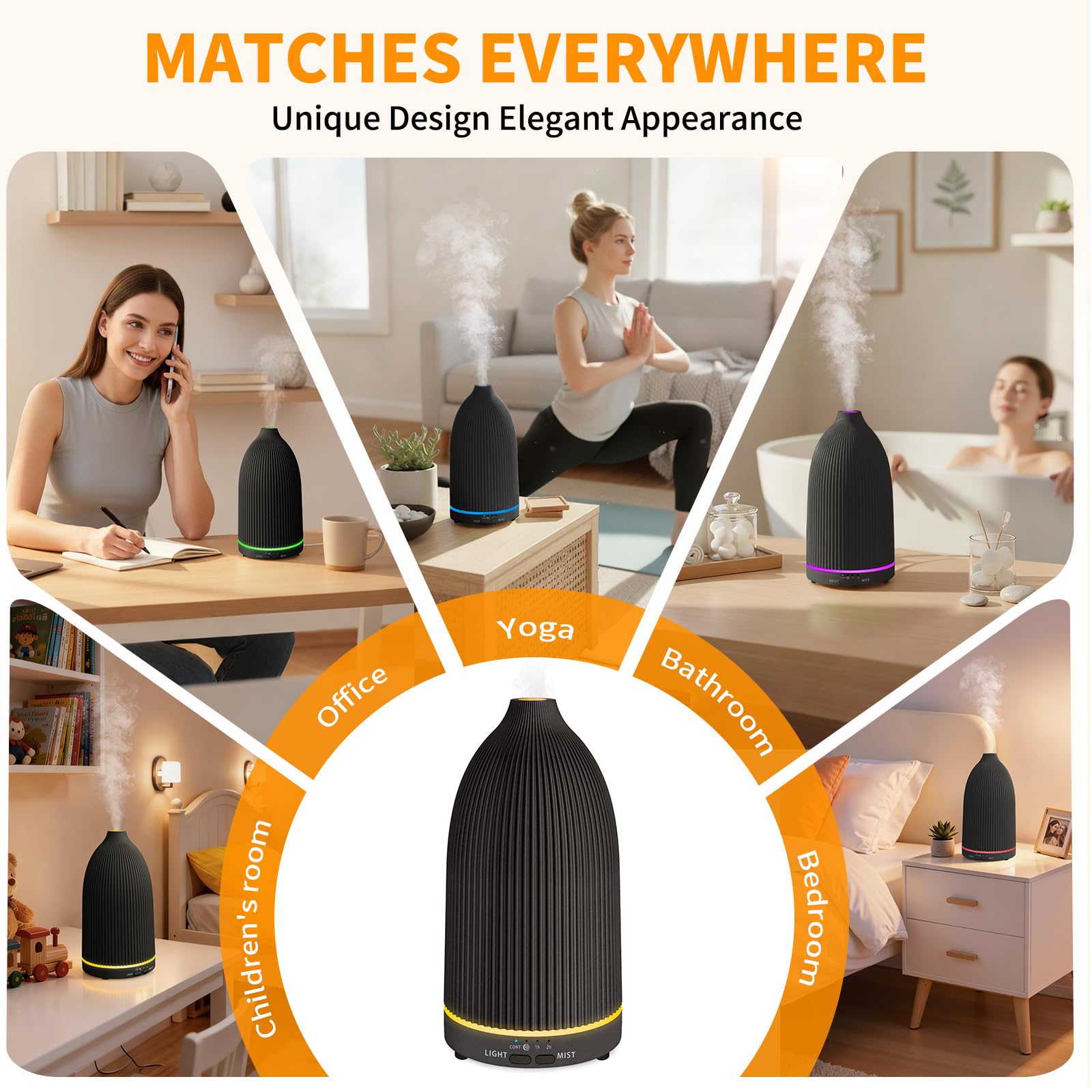 URPOWER 100ml diffuser uses BPA-free materials for safe daily use.