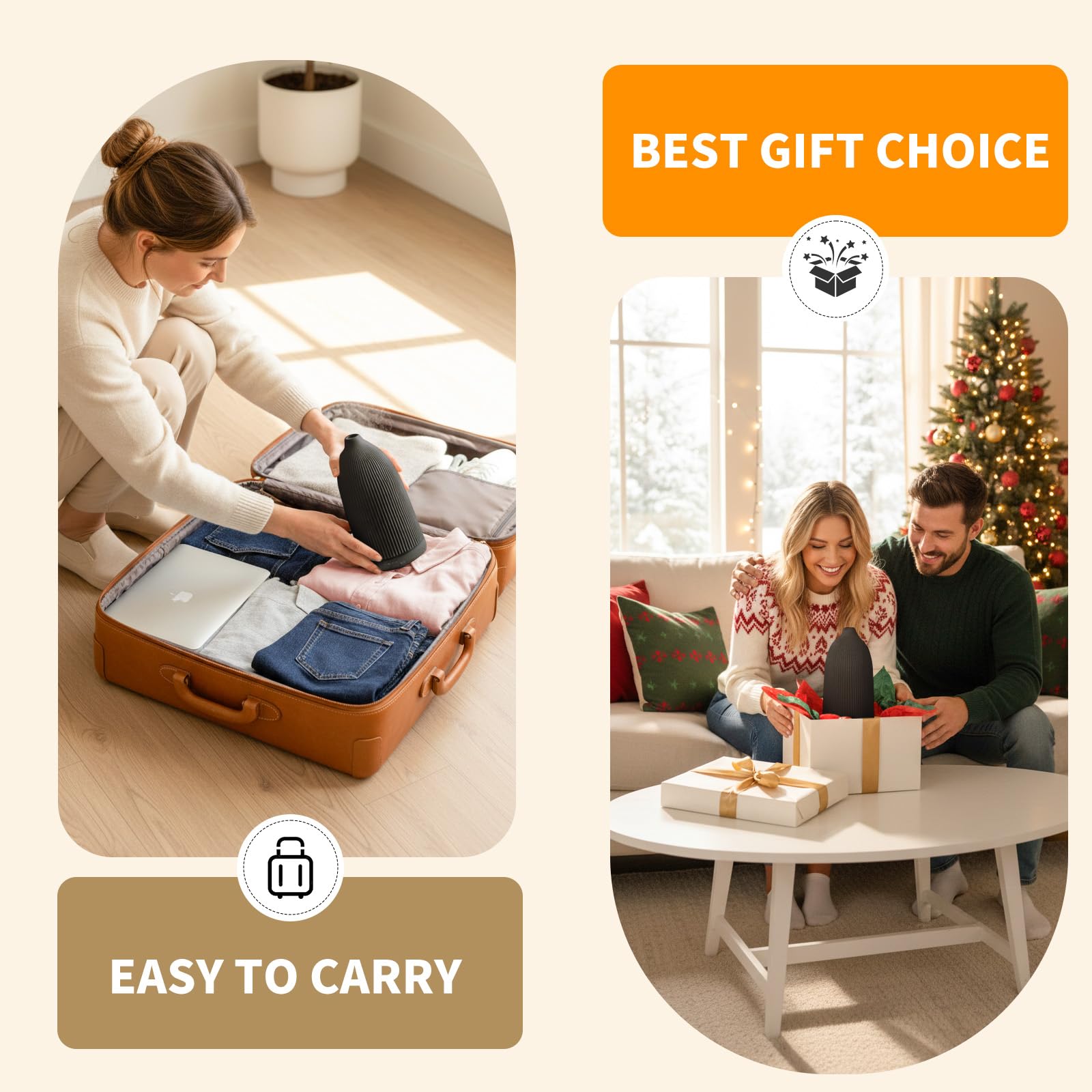 URPOWER diffuser doubles as a soft night light with independent control.