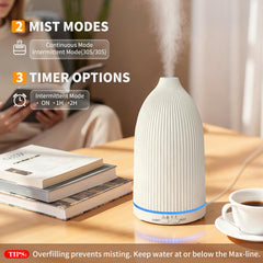 URPOWER ultrasonic diffuser emits whisper-quiet mist for peaceful bedroom