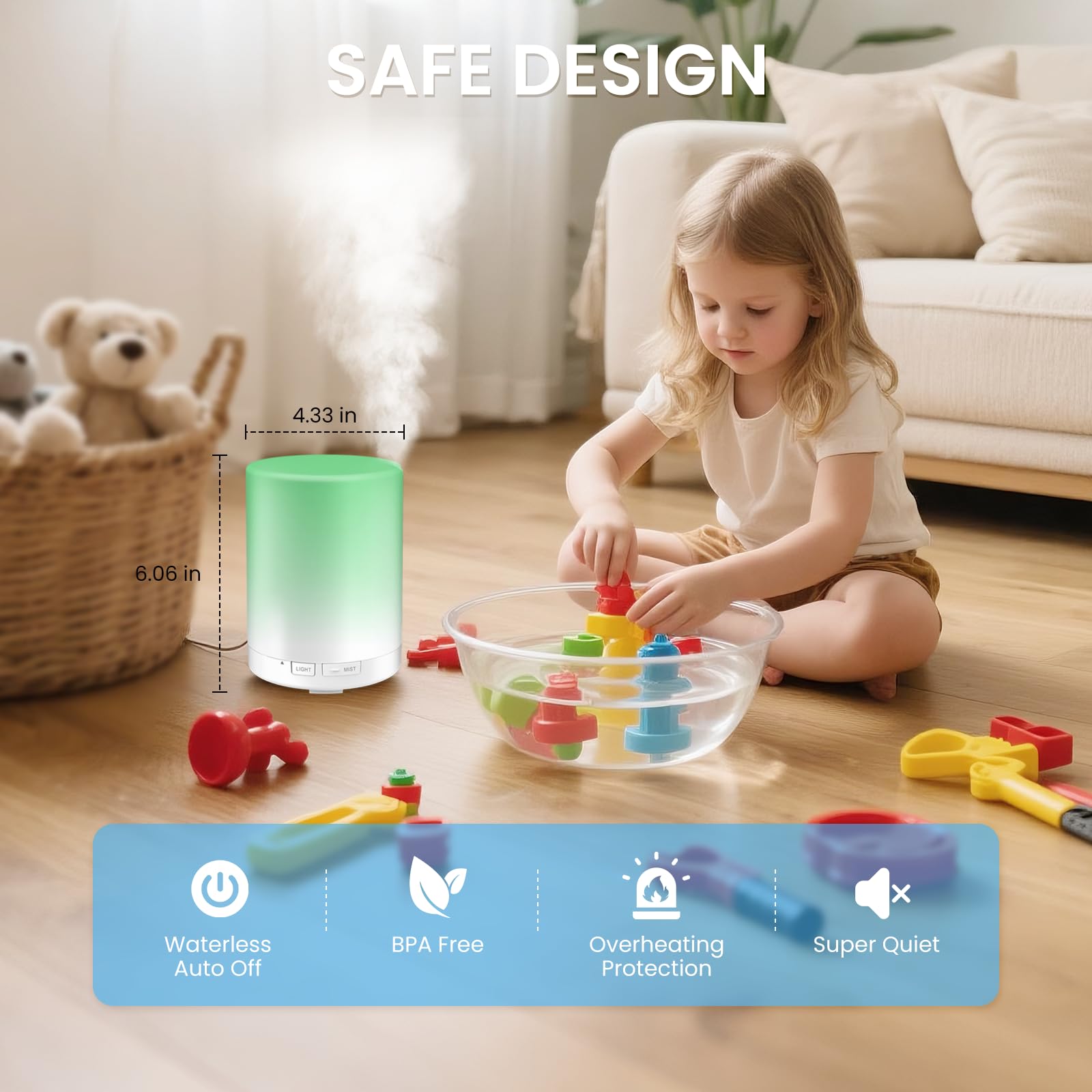 URPOWER diffuser with 4 timer options for control