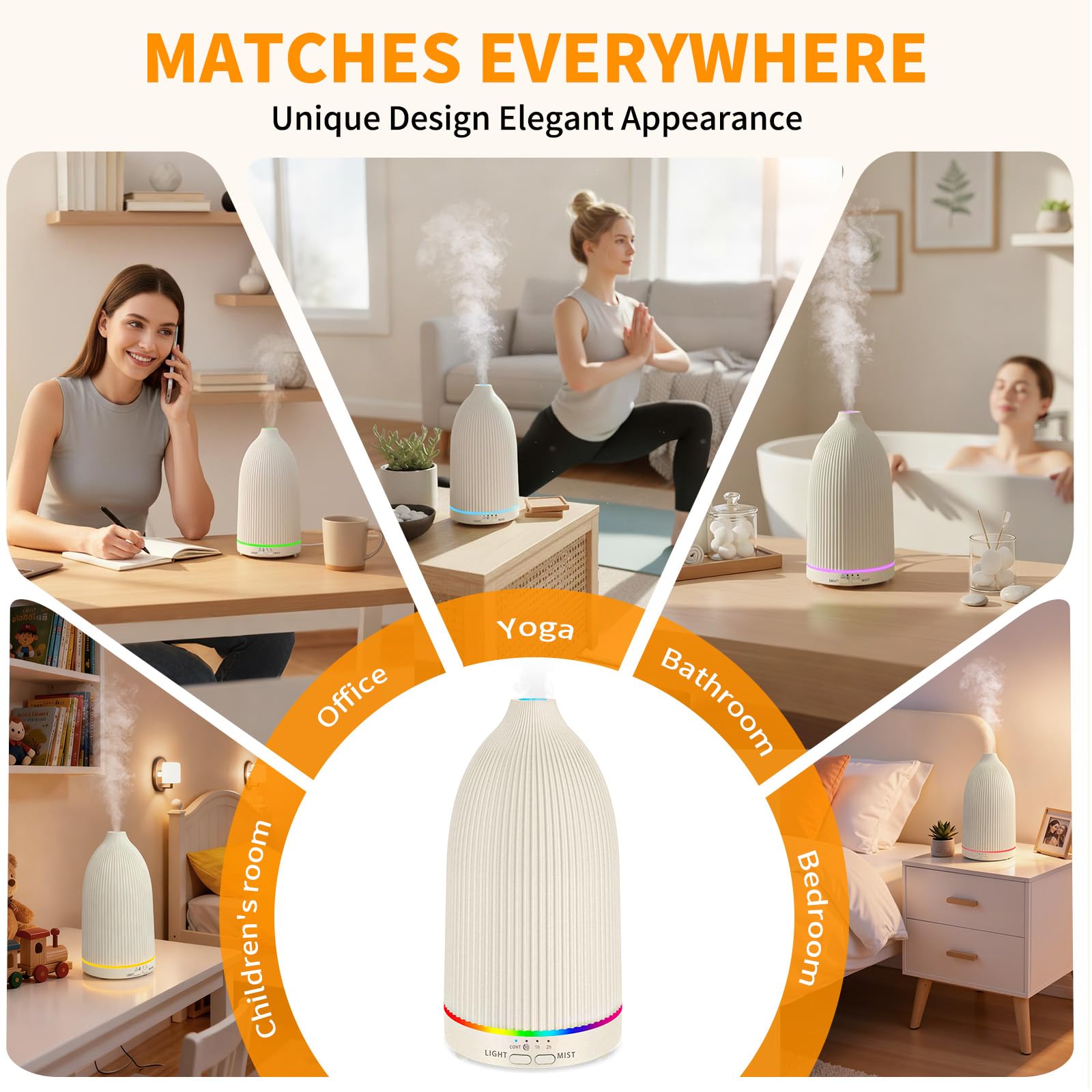 URPOWER diffuser offers continuous and intermittent mist for flexible scent control