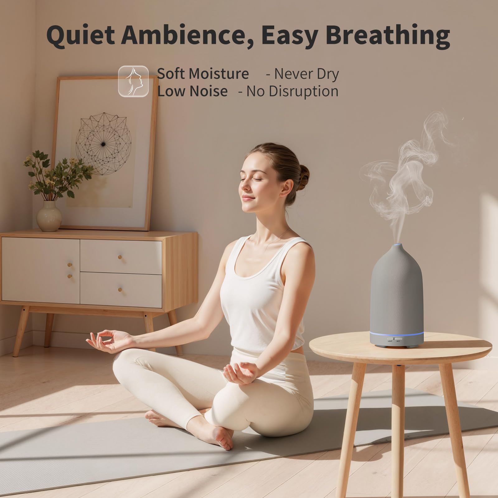 URPOWER diffuser with LED glow complements fragrance without overpowering space