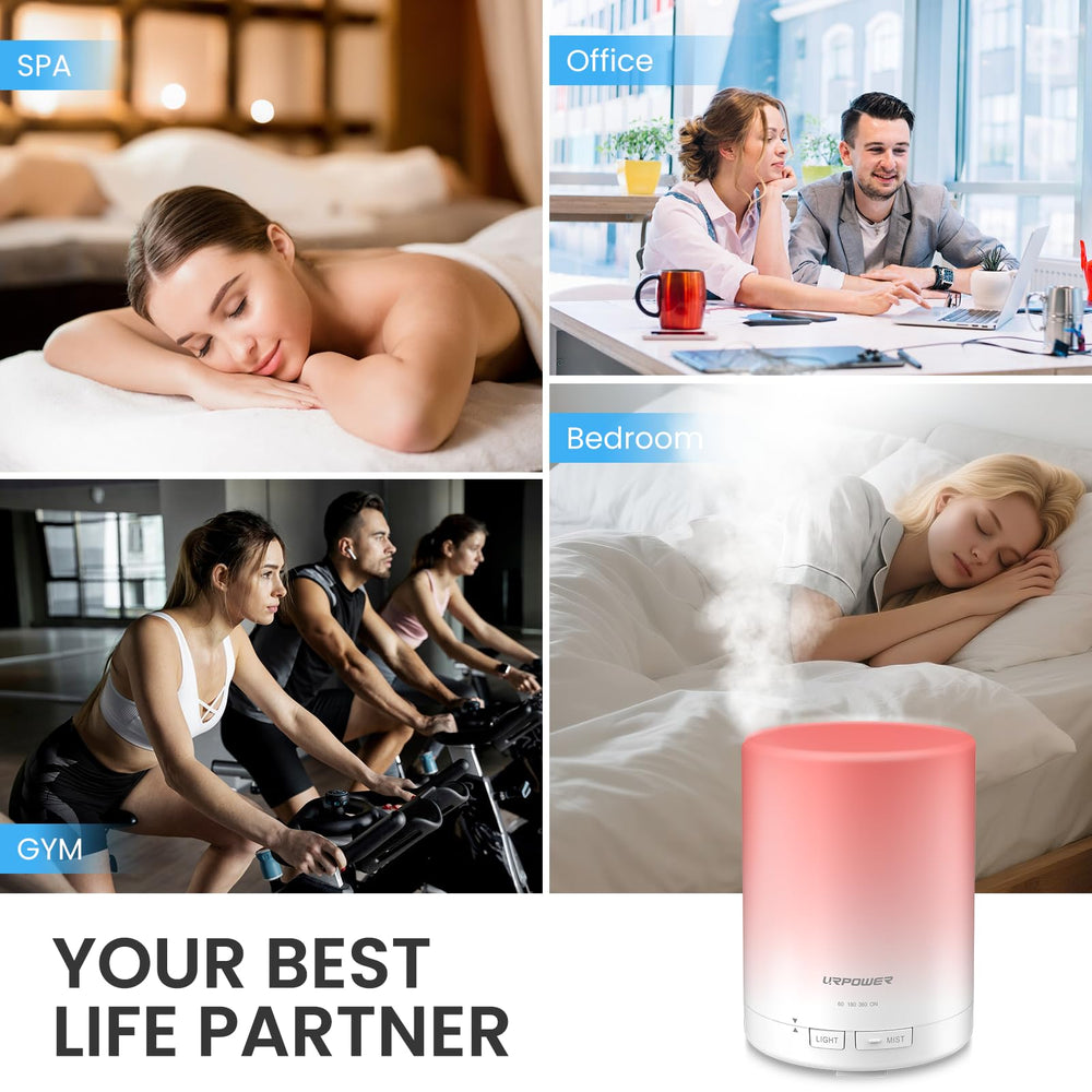 URPOWER diffuser ideal for yoga, bedroom, and office setups