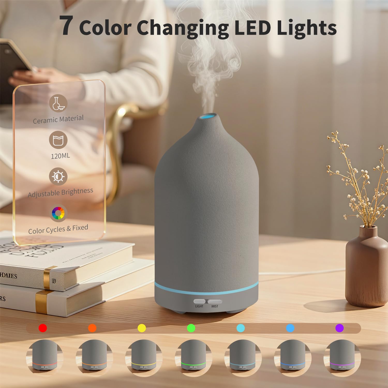 URPOWER ultrasonic diffuser produces cool mist for a fresh room feel