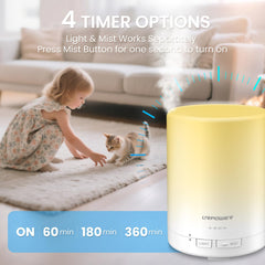 URPOWER ultrasonic diffuser operates quietly for relaxation