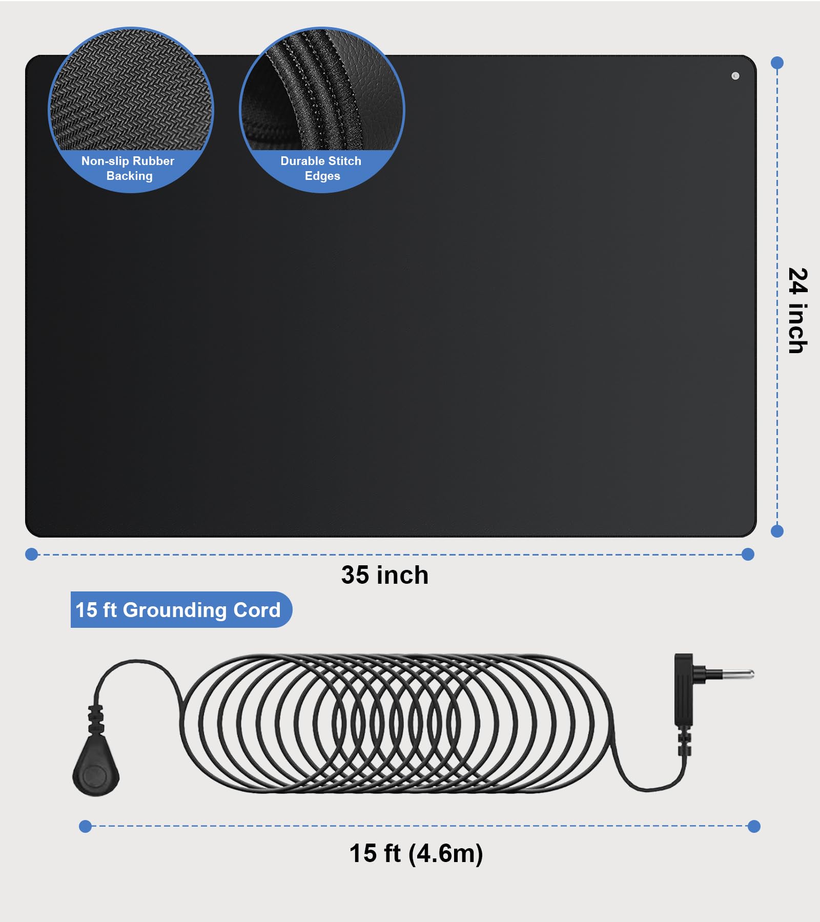 Urvoix grounding mat packaging includes everything needed for instant setup